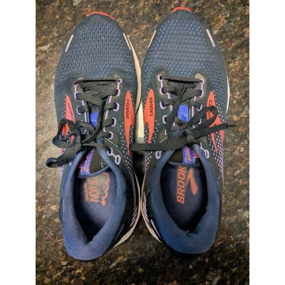 Brooks Adrenaline GTS 22 Women Running Shoes Sz 8D Wide Black Purple Coral Jog - Picture 8 of 10